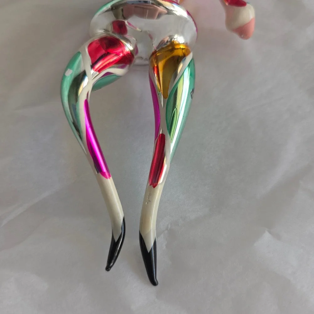 Vintage De Carlini Italian Blown Glass Harlequin Jester Christmas Ornament READ